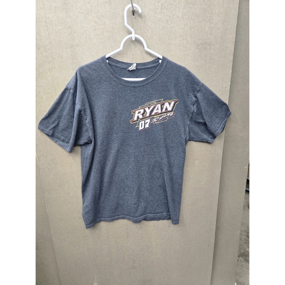 Ryan Racing 07 Dirt Track Racing T Shirt Large Gray Sponsor Graphic Tee